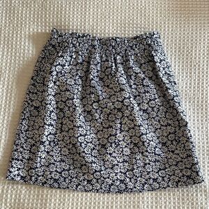 J. Crew Factory Navy and White Floral Mini Skirt